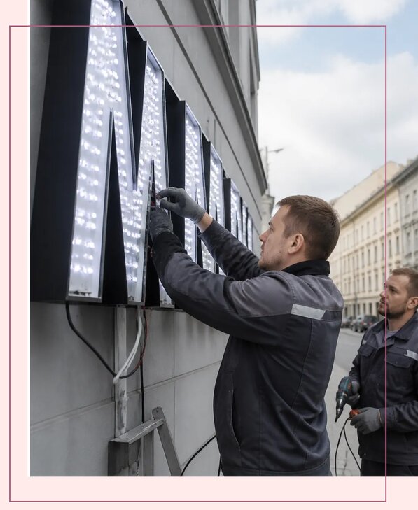 Изготовление и монтаж светодиодных LED вывесок в Изобильном
