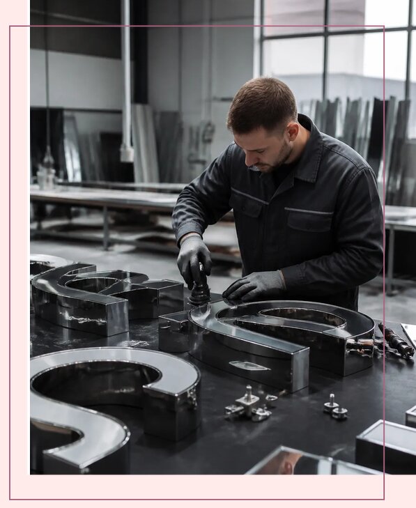 Изготовление зеркальных букв для вывесок на заказ в Изобильном