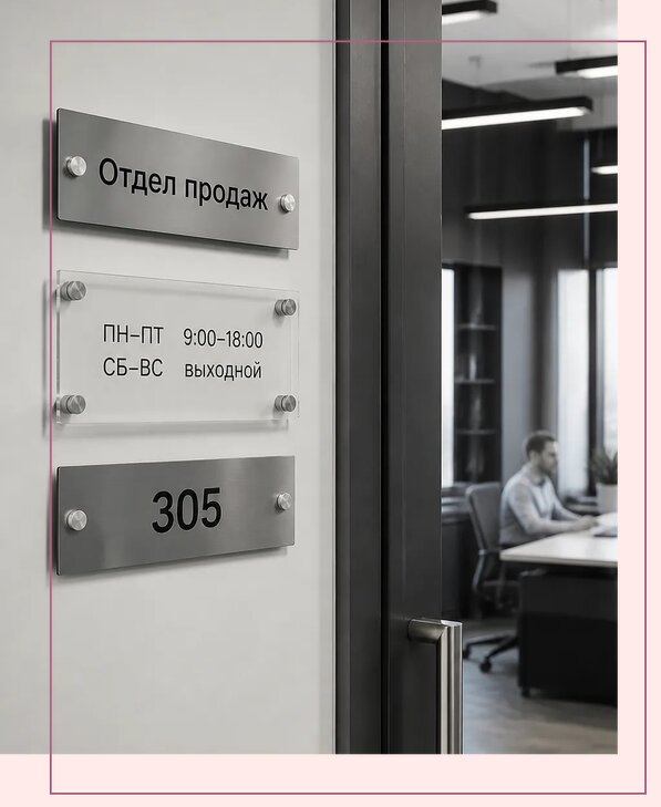 Офисные таблички на дверь в Изобильном по цене от 5090 р. | Аванза-Збл